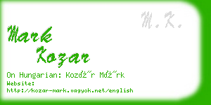 mark kozar business card